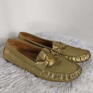 Lauren Ralph Lauren "Carly" Metallic Lizard Woman's Driving Loafers
